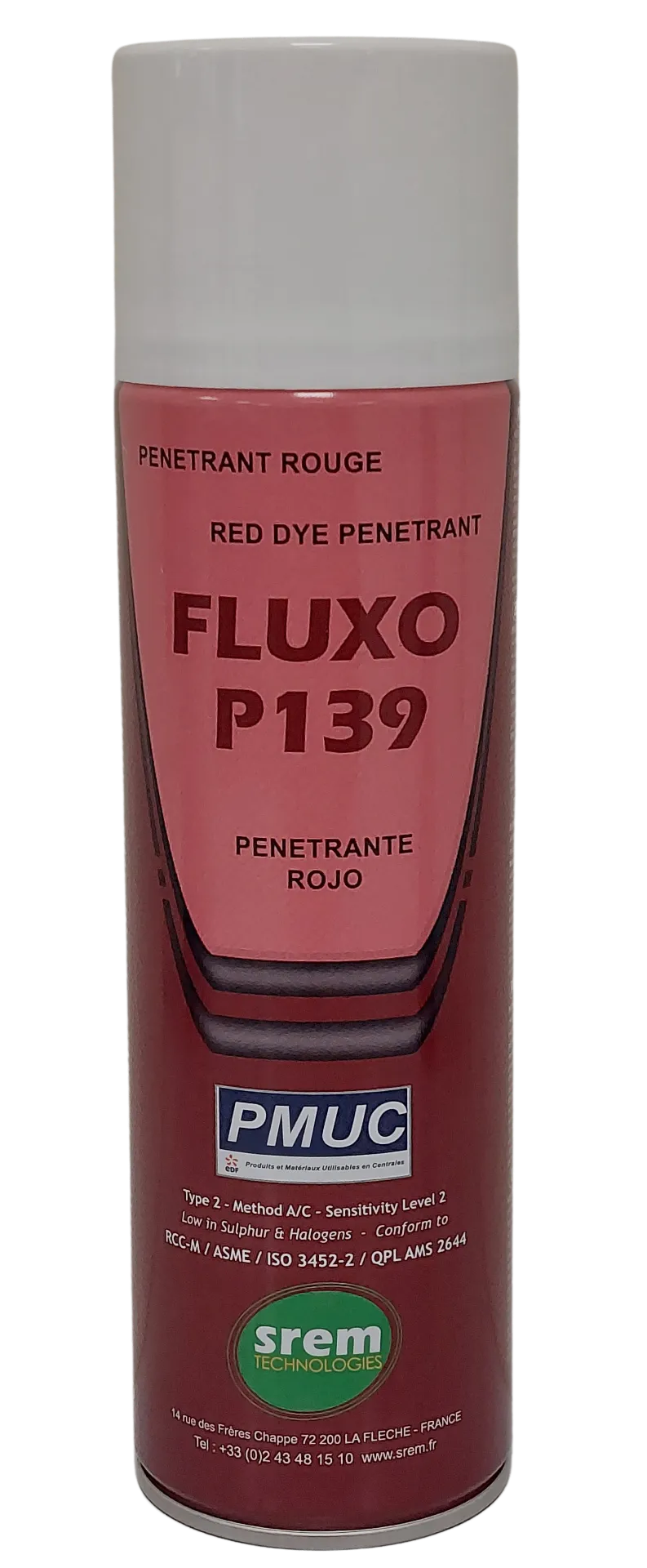 FLUXO P139 – Rød, synlig penetrant for overflatefeil. – PT aerosol 500 ml